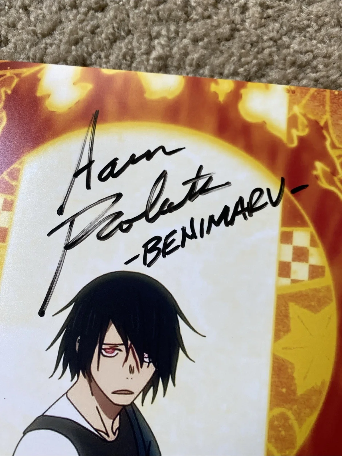 Aaron Roberts (Benimaru Shinmon) Fire Force Signed 8x10 Photo Zobie COA, изображение 2