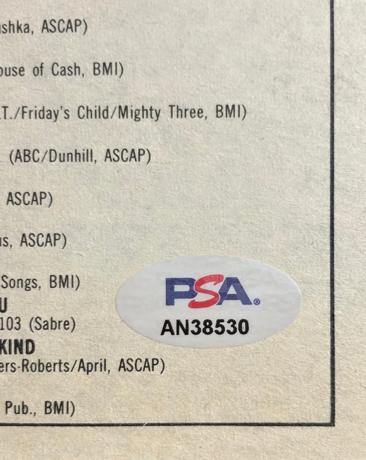 John Denver — JOHN DENVER SIGNED AUTOGRAPHED MAGAZINE PAGE BILLBOARD TOP 50 CHART RARE PSA B, изображение 3
