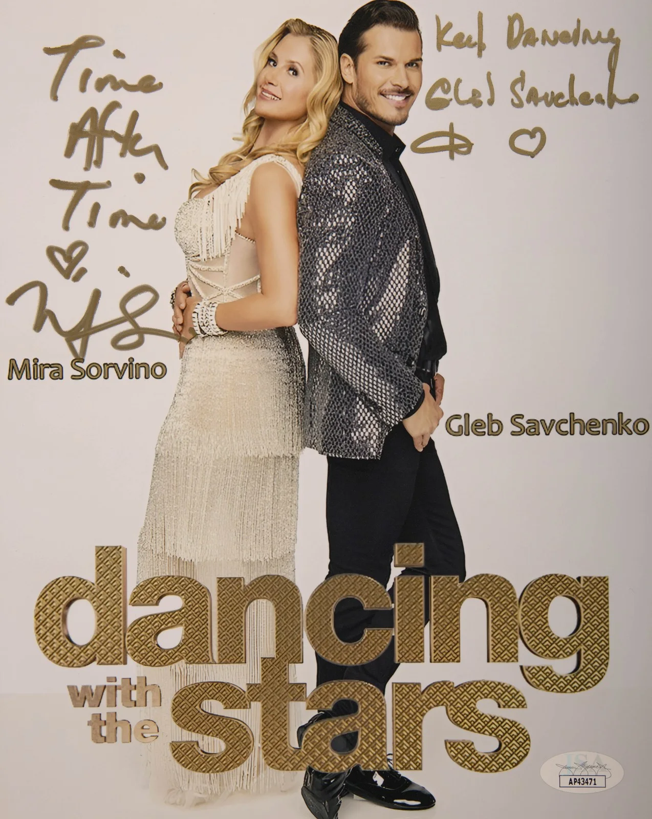 Mira Sorvino, Gleb Savchenko — Mira Sorvino & Gleb Savchenko Signed 8x10 Photo "All my ❤️" JSA Private Signing, изображение 2