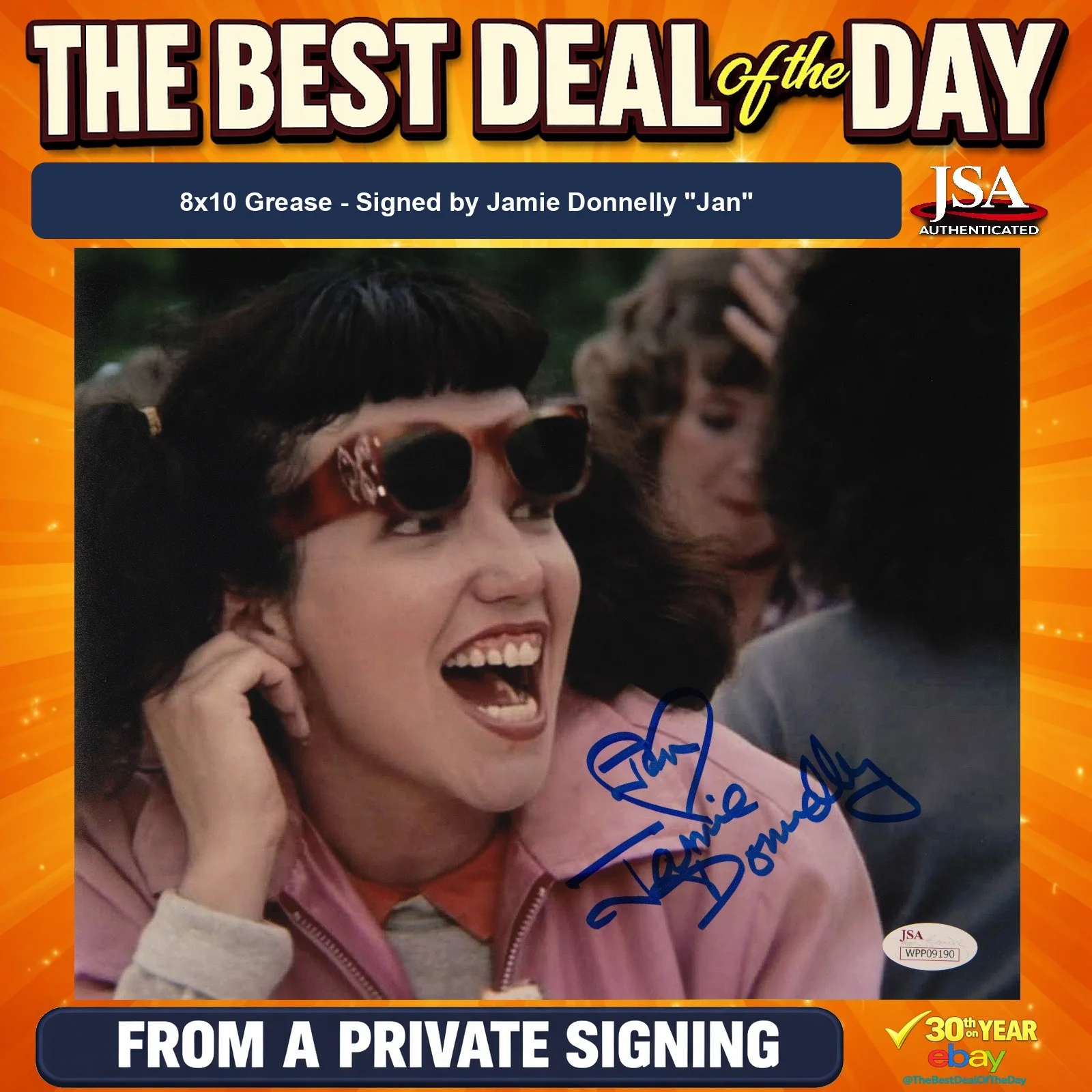 Jamie Donnelly — Jamie Donnelly Signed 8x10 Photo w/ Jan Inscription JSA COA from Private Signing