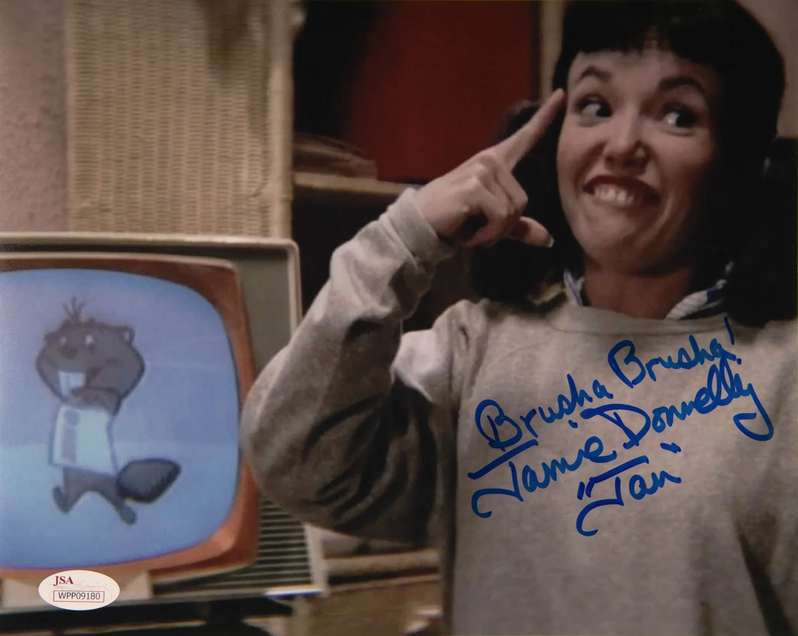 Jamie Donnelly — Jamie Donnelly Signed 8x10 Photo "Brusha Brusha!" JSA COA from Private Signing, изображение 2