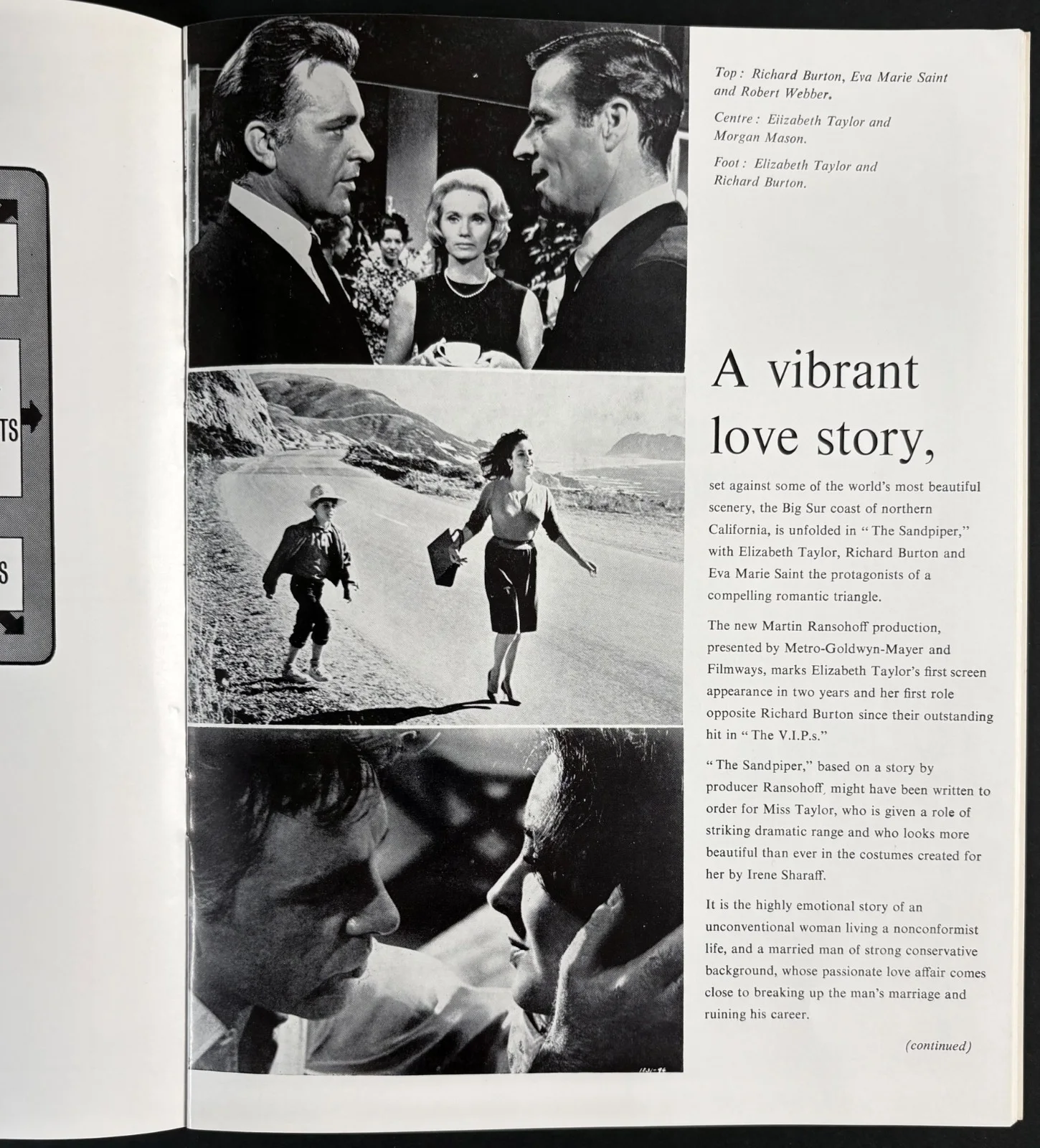Sandpiper ORIGINAL Gala Premiere Brochure Elizabeth Taylor Richard Burton 1965, image 3