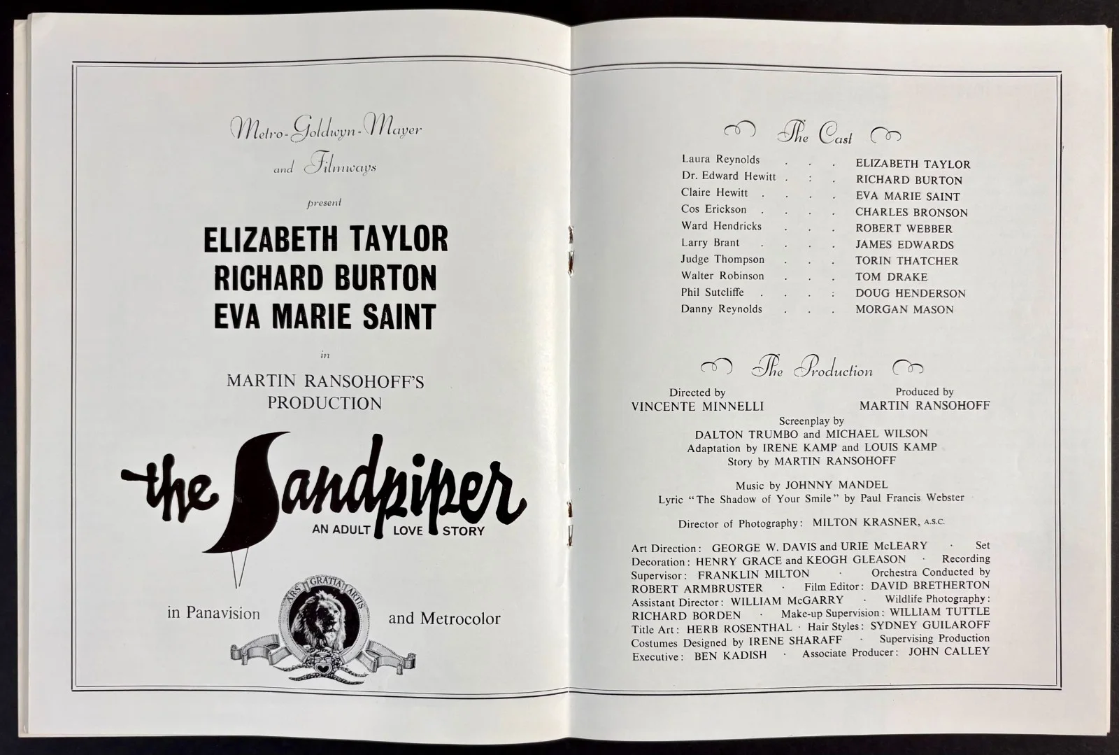 Sandpiper ORIGINAL Gala Premiere Brochure Elizabeth Taylor Richard Burton 1965, image 4