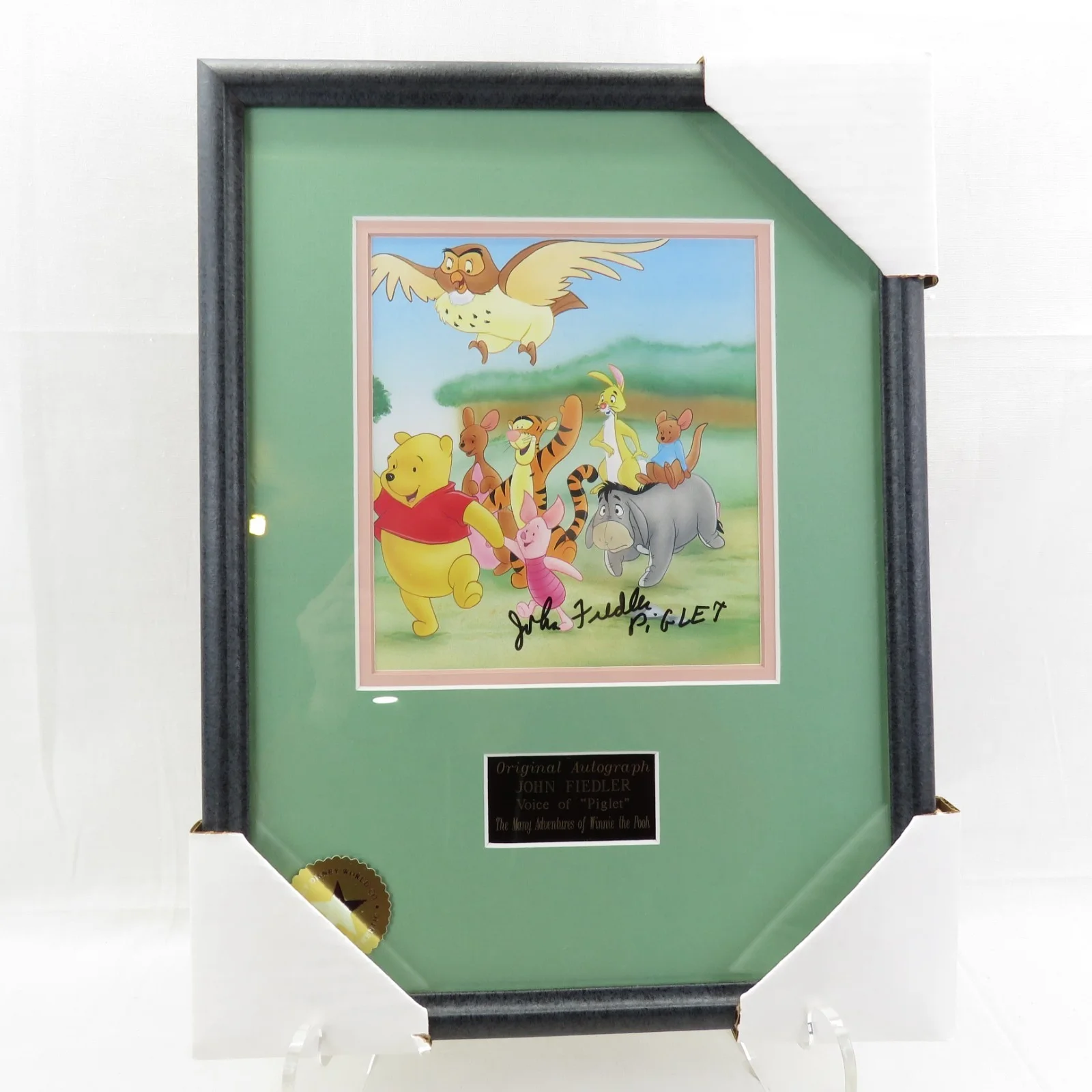 John Fiedler — John Fiedler Autographed Piglet Winnie the Pooh & Friends Framed Matted Photo
