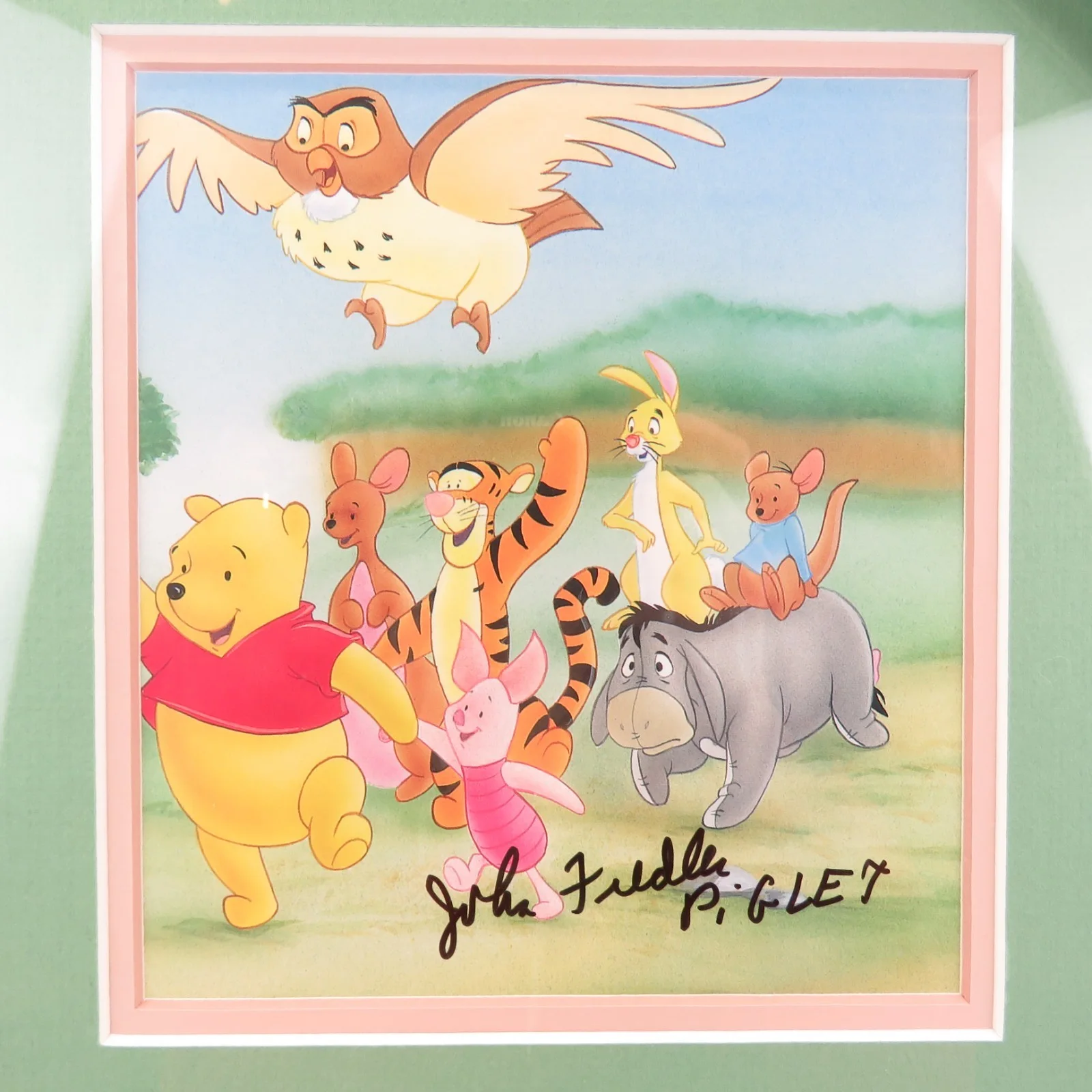 John Fiedler — John Fiedler Autographed Piglet Winnie the Pooh & Friends Framed Matted Photo, изображение 2