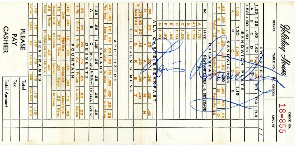 Louis Armstrong Signed Autographed Holiday House Receipt BAS BECKETT LOA, image 2