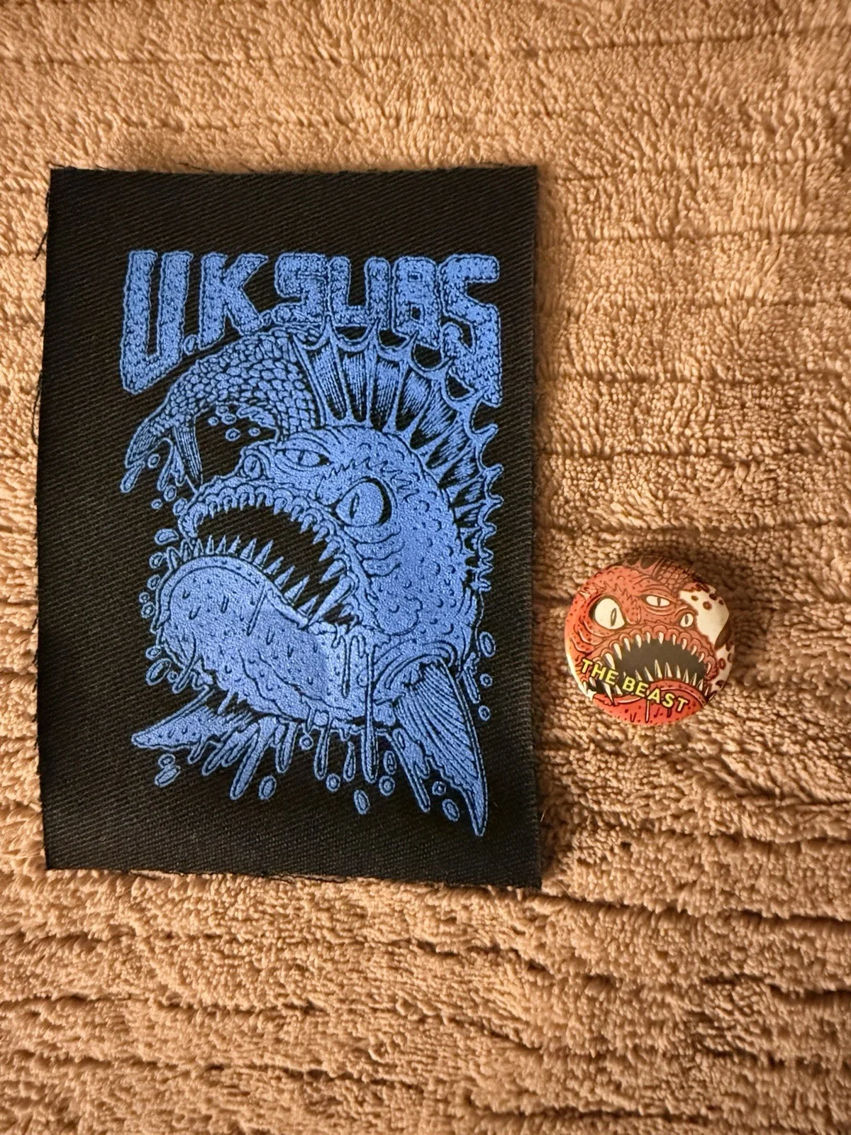 UK Subs The Beast Signed Red Vinyl Record with Patch and Pin, image 4