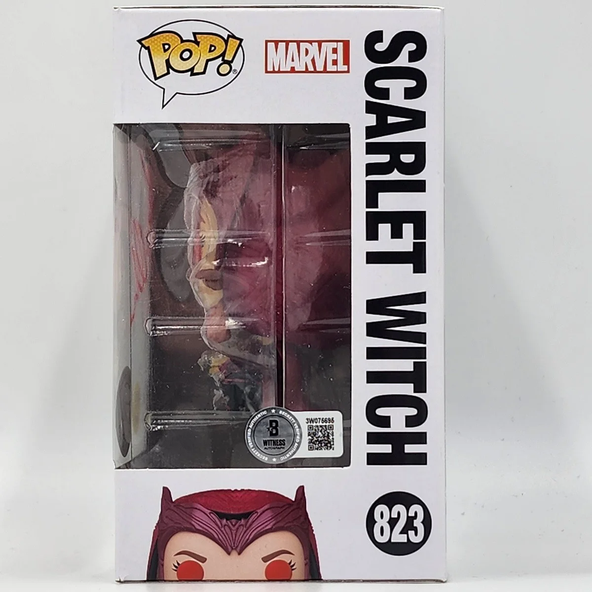 Elizabeth Olsen — Elizabeth Olsen Signed Glow-In-The-Dark Funko (823) w/ "Scarlet Witch", image 4