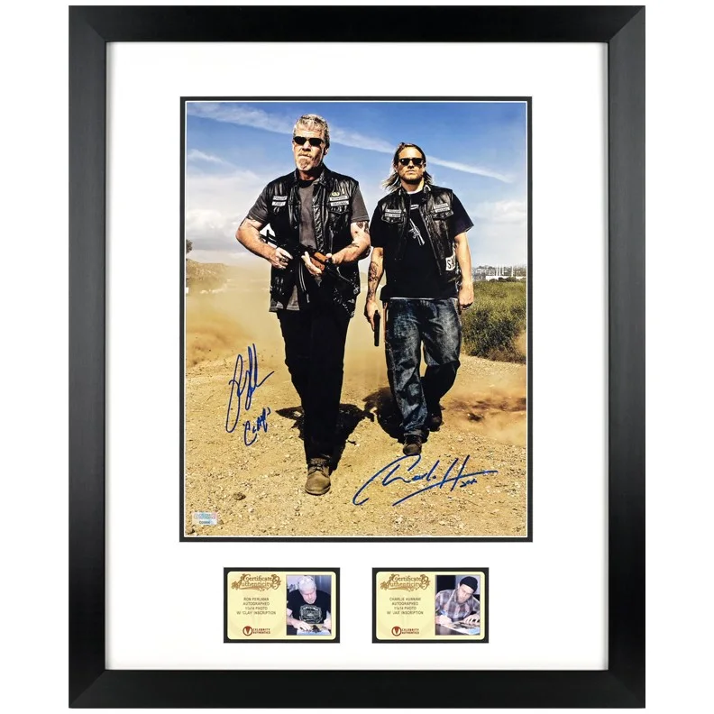 Charlie Hunnam, Ron Perlman — Charlie Hunnam, Ron Perlman Autographed Sons of Anarchy 11x14 Framed Photo