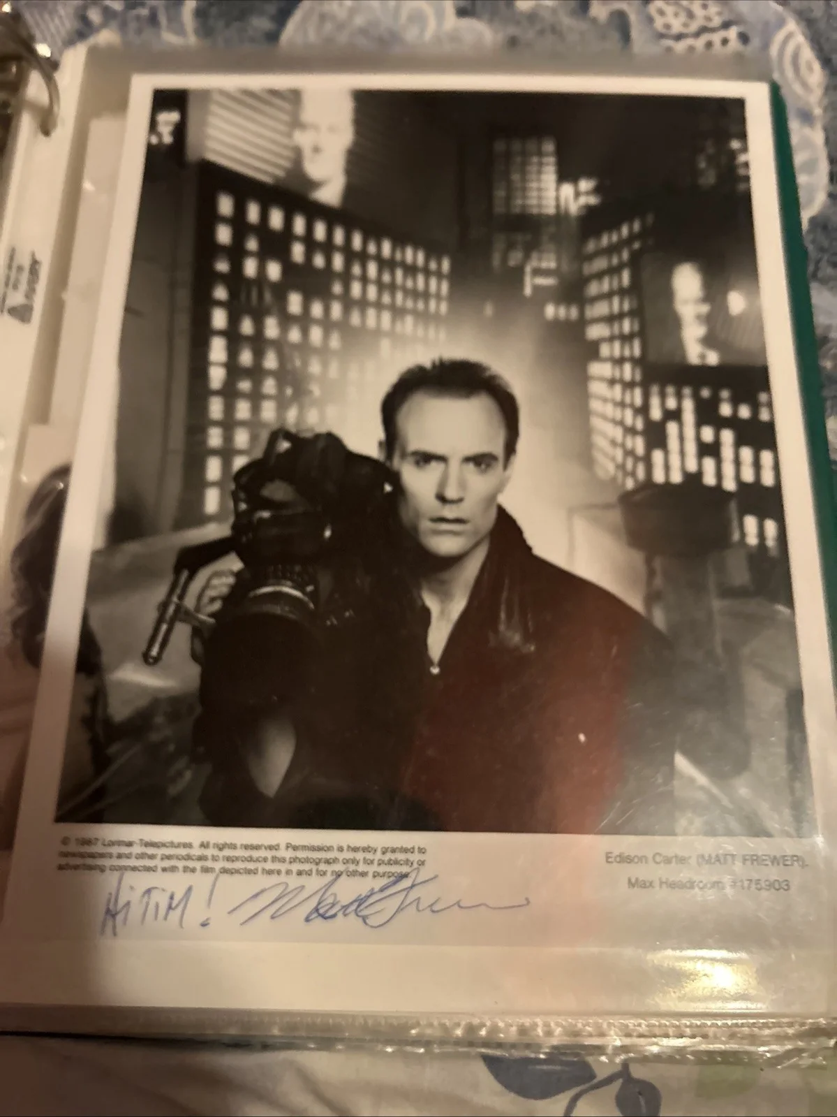 Matt Frewer — Matt Frewer Autograph Photo Black-And-White, изображение 4