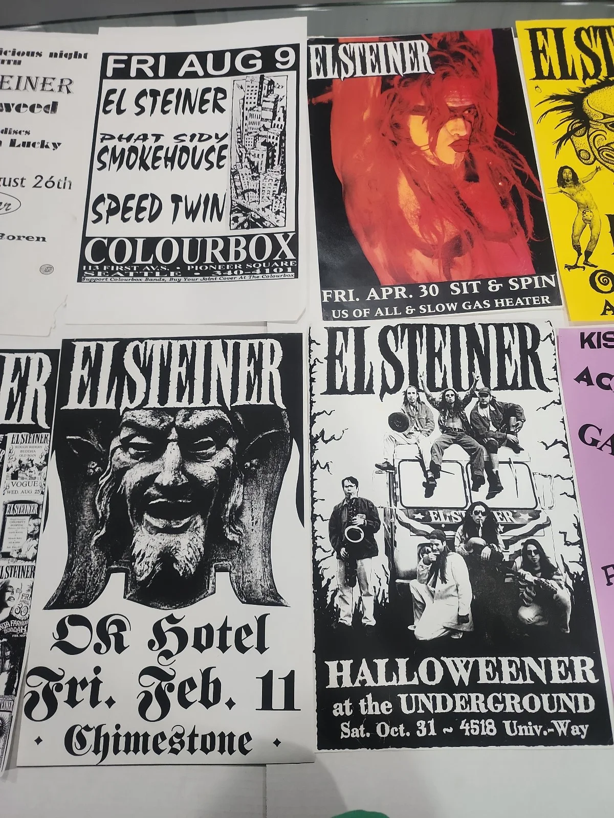 El Steiner & Mudd Bucket Lot of 14 Vintage 1980s-90s 11x17 NW Concert Posters, изображение 3
