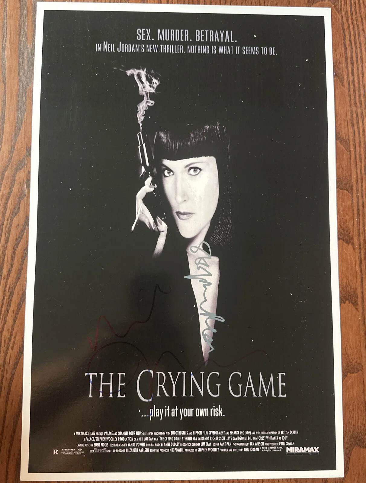 neil jordan — Director Neil Jordan & Stephen Rea Signed Crying Game Poster In Person