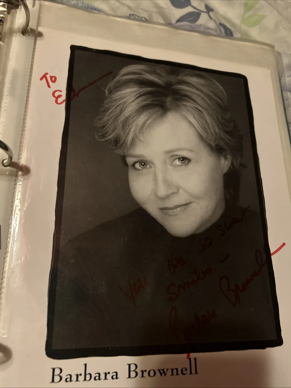 Barbara Brownell — Barbara Brownell Autograph Photo 8 X 10 Black-And-White With Card