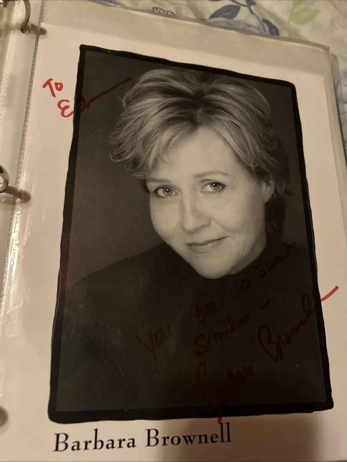 Barbara Brownell — Barbara Brownell Autograph Photo 8 X 10 Black-And-White With Card, изображение 2