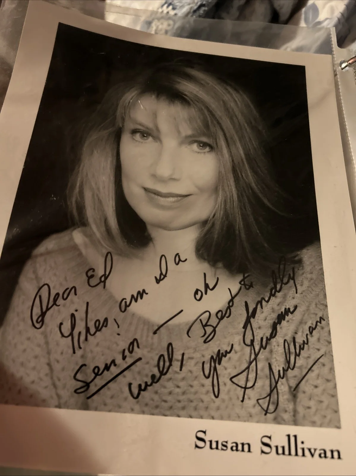 Suzanne Sullivan — Suzanne Sullivan Autographed 8 X 10 Black-And-White Photo Original, изображение 2