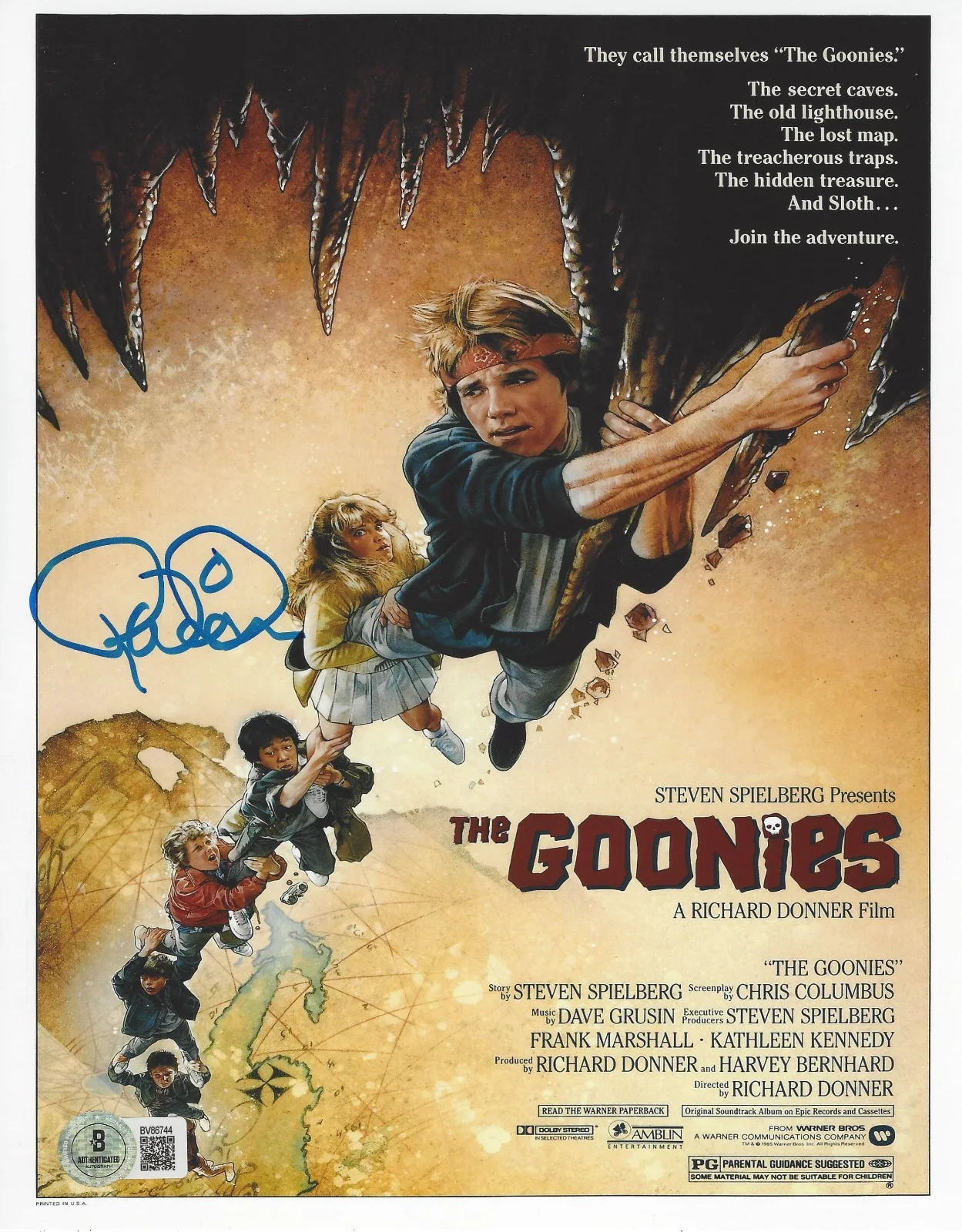 RANDELL WIDNER SIGNED 'THE GOONIES' STUNT SLOTH 8x10 POSTER PHOTO 2 BECKETT COA, изображение 2