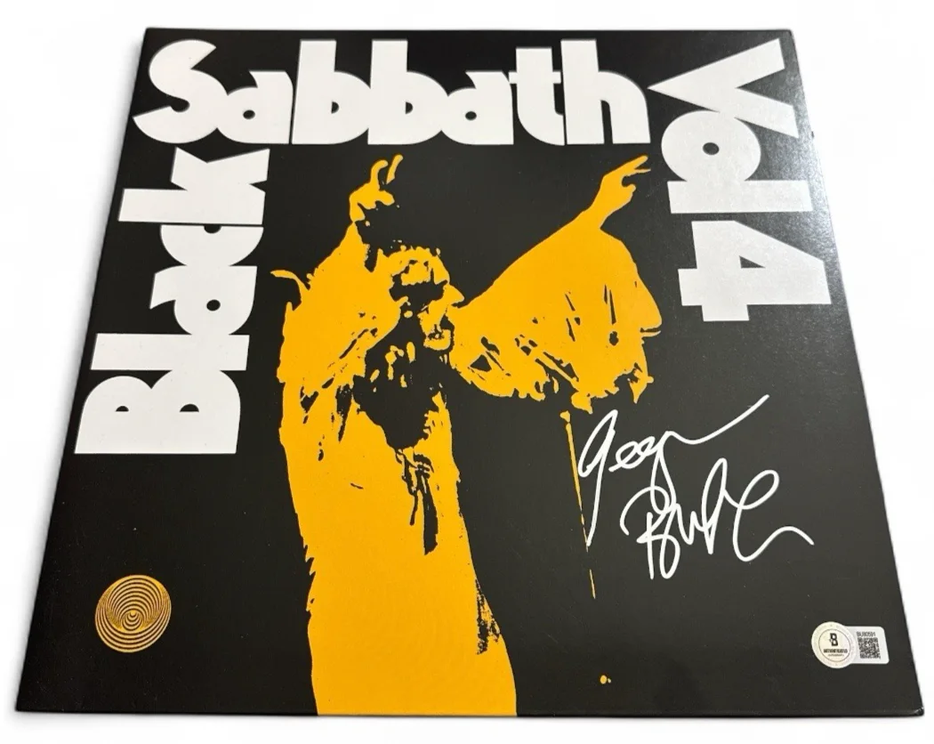 Geezer Butler Black Sabbath Bassist Vol 4 Signed Vinyl Record LP Ozzy Beckett, изображение 2