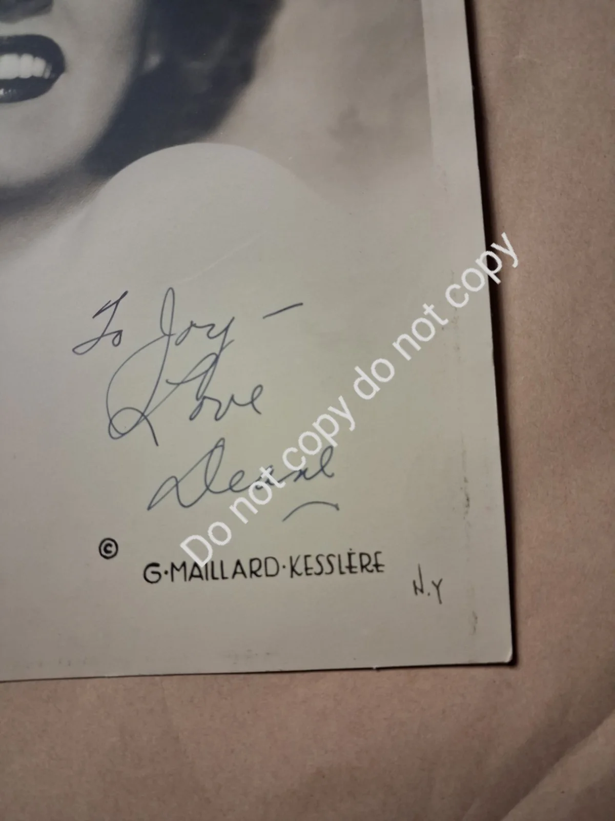 VTg Shirley Deane Signed Photo to Joy Hodges G Maillard Kesslère NY Art Portrait, изображение 4