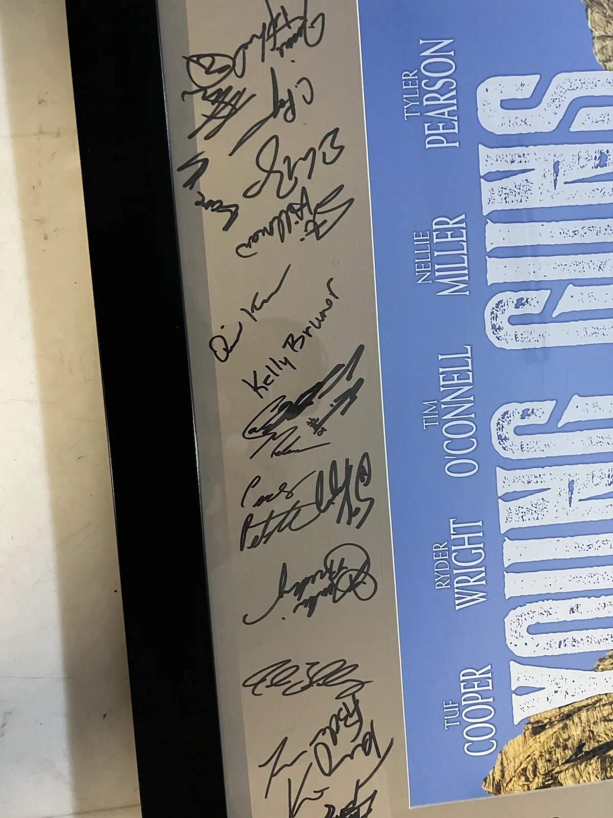 Tuf Cooper, Ryder Wright, Tim O'Connell, Nellie Miller, Tyler Pea — Young Guns NFR 2018 Original Signed Poster Tuf Cooper Ryder Wright O'Connell, image 2