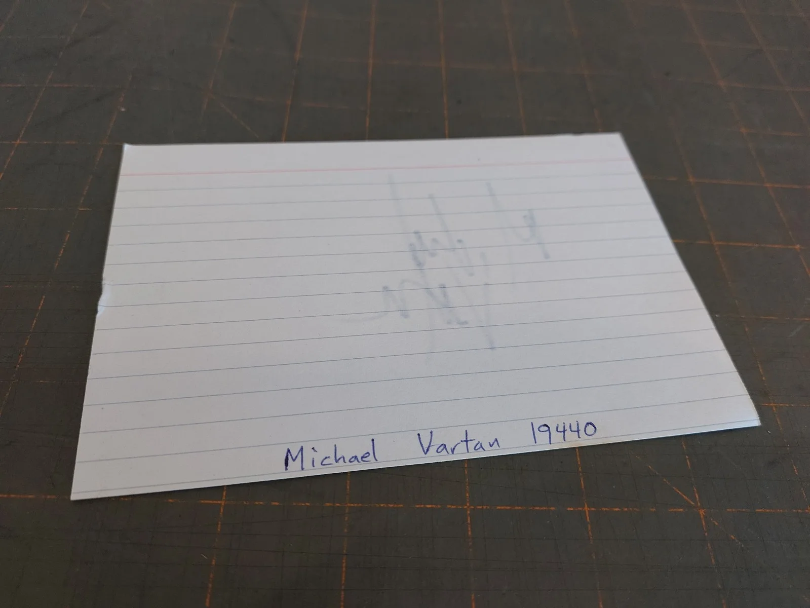 Michael Vartan — MICHAEL VARTAN Signed 3"x5" Index Card Autograph, image 3
