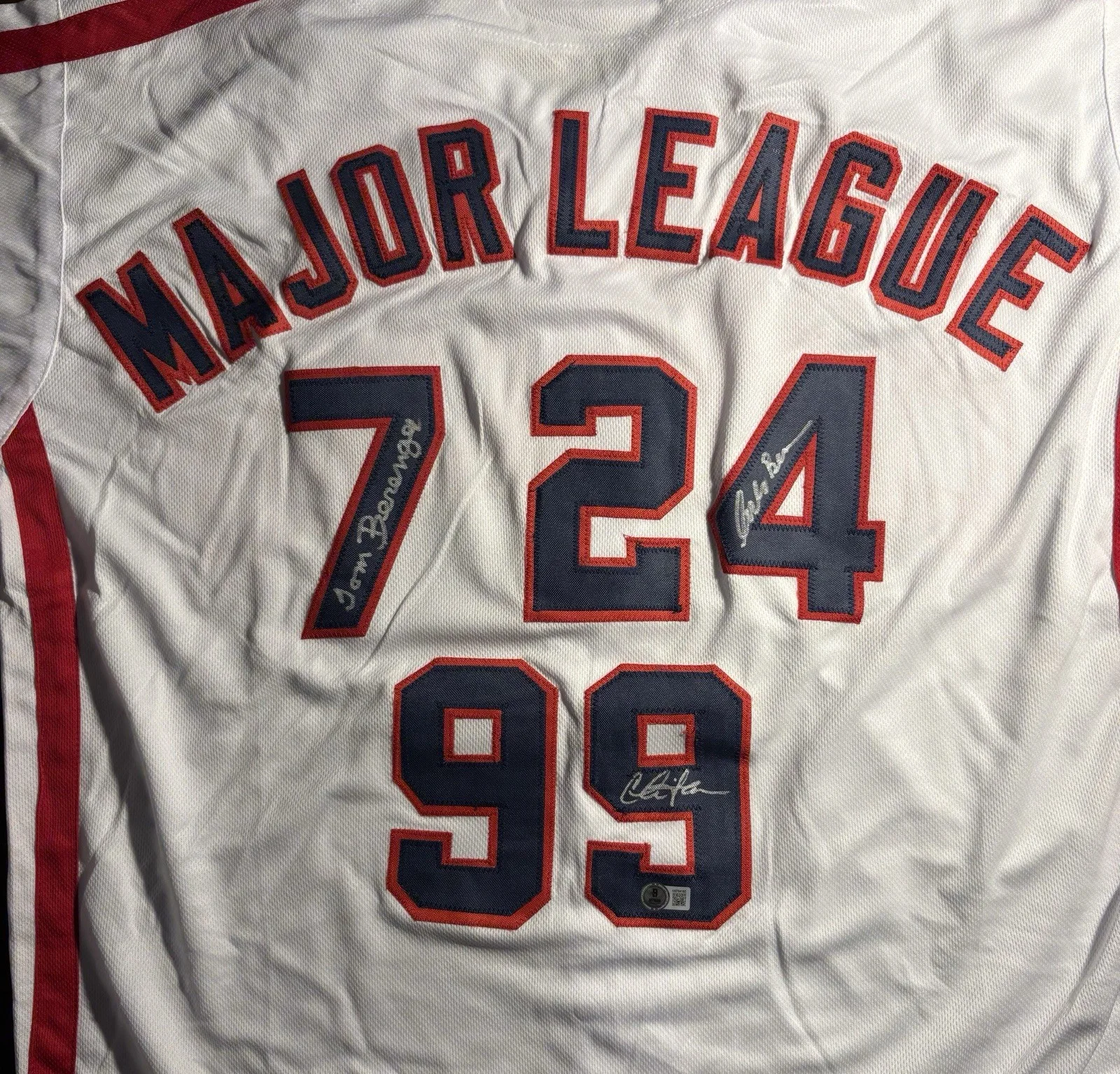 Charlie Sheen — Major League, Sheen,Berringer, Bernsen, Signed Custom Jersey & Baseball, Beckett, image 3