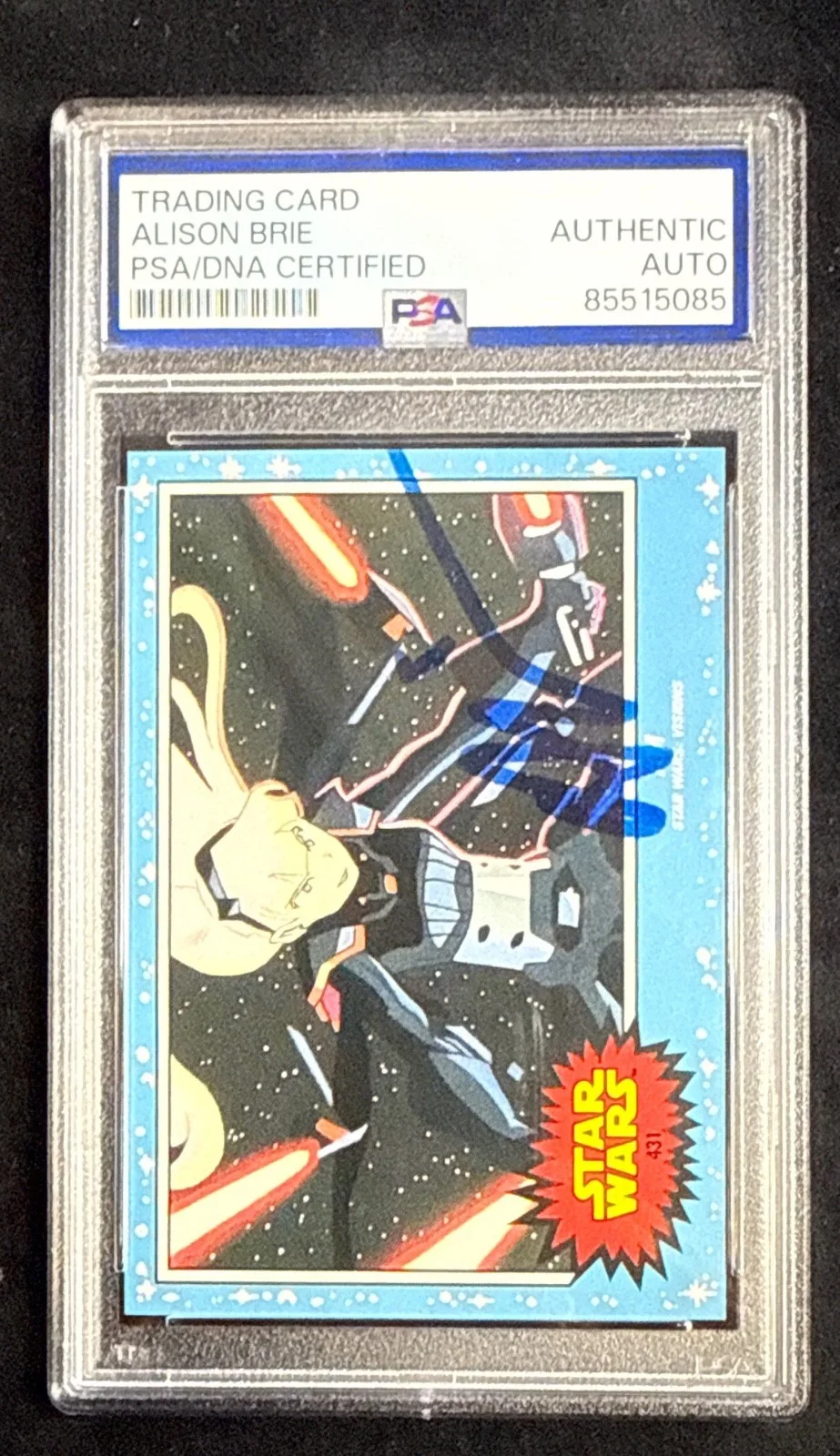 Alison Brie — Alison Brie Signed 2015 Star Wars Trading Card RARE!! PSA 85515085, image 2