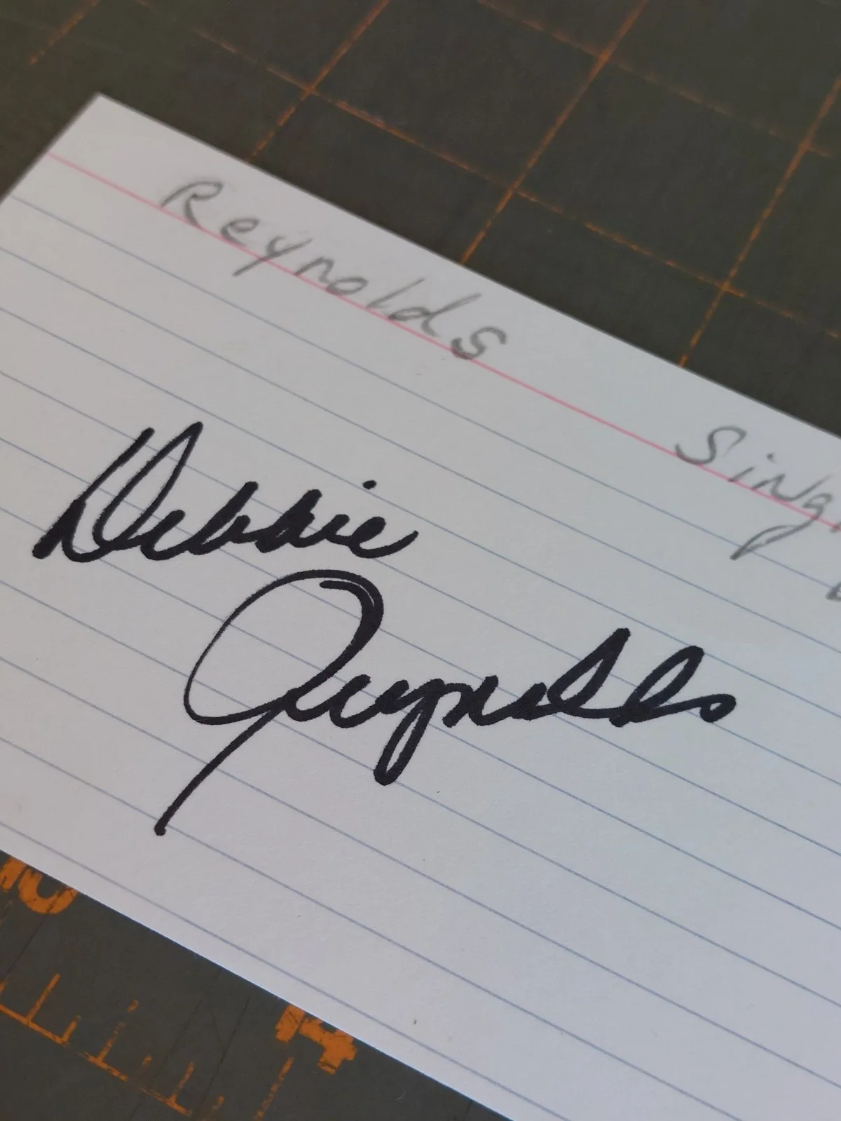 Debbie Reynolds — Autographed Index Card Debbie Reynolds Signed, image 2