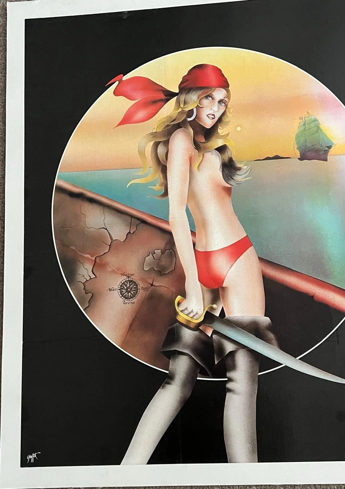 Captain Lust And The Pirate Women British Quad LINEN BACKED Poster 1977 30x40”, изображение 2
