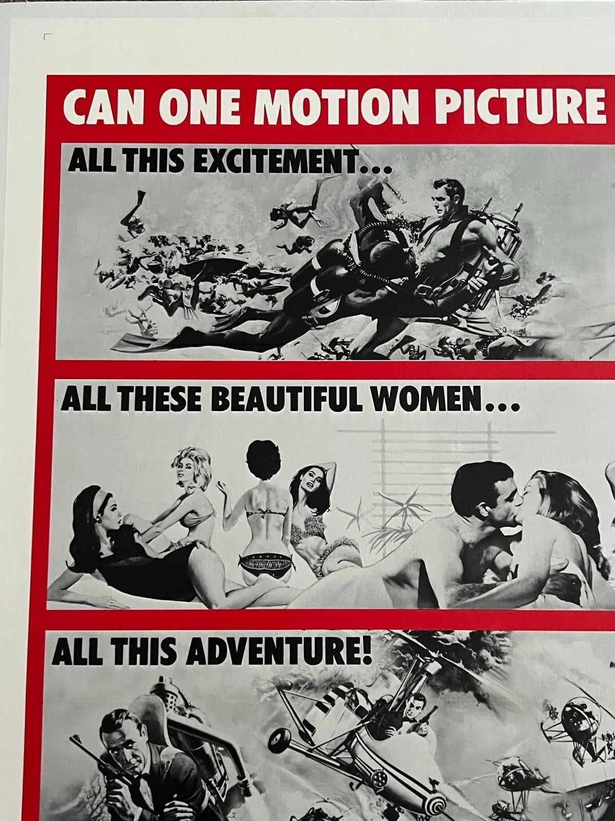 Thunderball + You Only Live Twice US 1 Sheet Double Bill 27x41 LINEN BACKED 1970, image 5