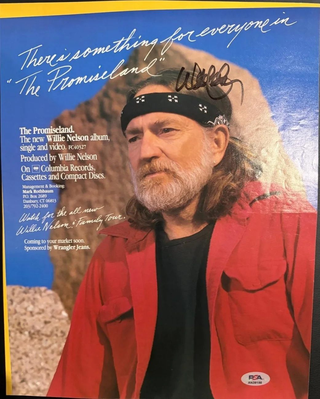Willie Nelson — WILLIE NELSON SIGNED AUTOGRAPH 11X14 MAGAZINE PHOTO THE PROMISELAND VINTAGE PSA