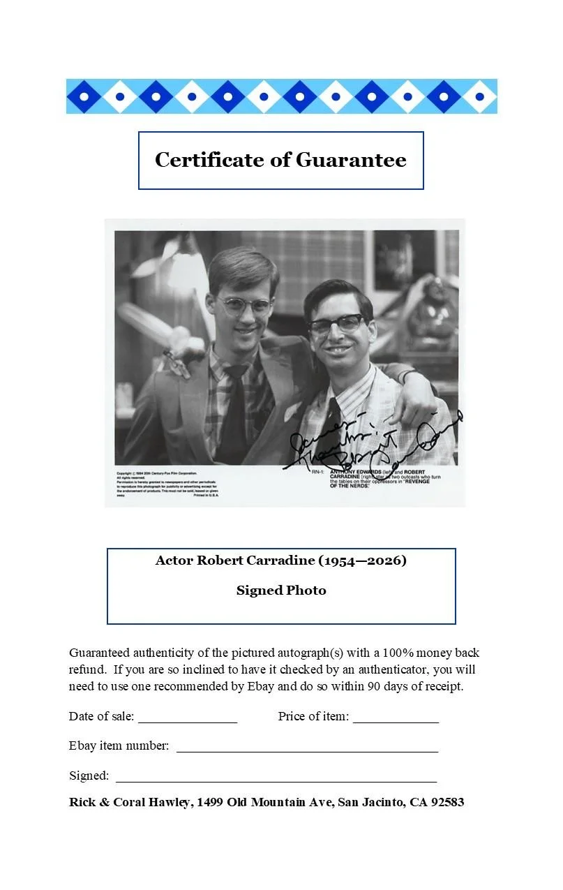 Robert Carradine — Robert Carradine signed Promo Photo w/Anthony Edwards Revenge of the Nerds, изображение 3