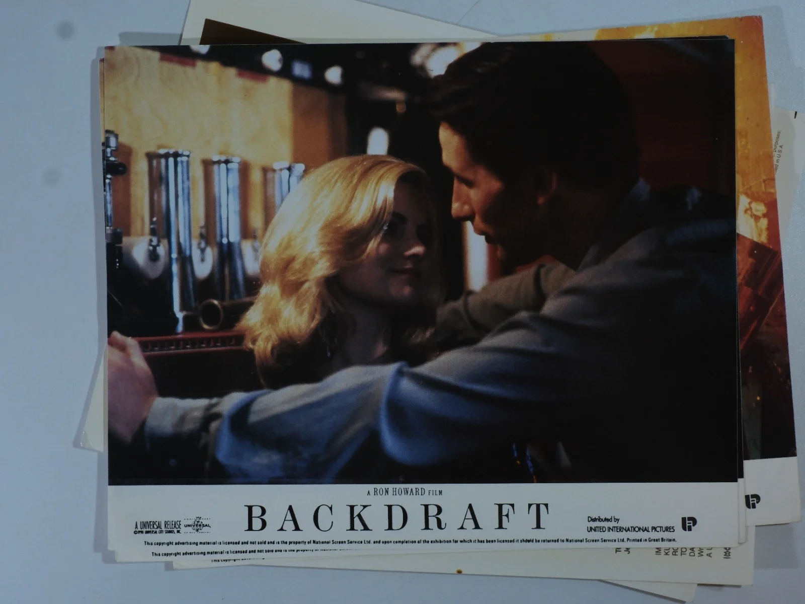x5 Backdraft lobby cards - Kurt Russell, Stephen Baldwin, Robert De Niro, image 2