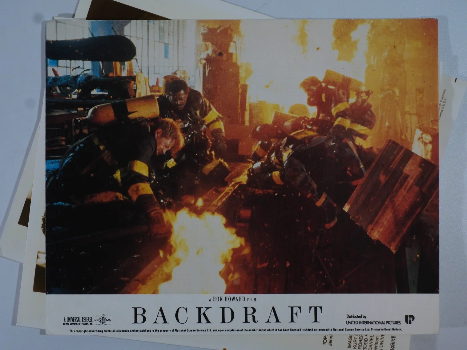 x5 Backdraft lobby cards - Kurt Russell, Stephen Baldwin, Robert De Niro, image 4