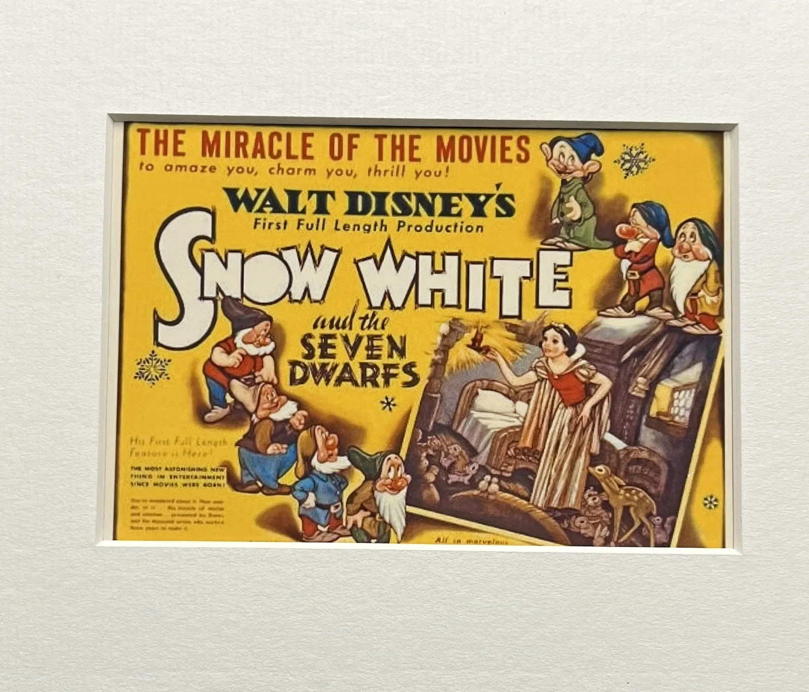SNOW WHITE . And the Seven Dwarfs. 35mm Film Cell Mounted Display, изображение 3