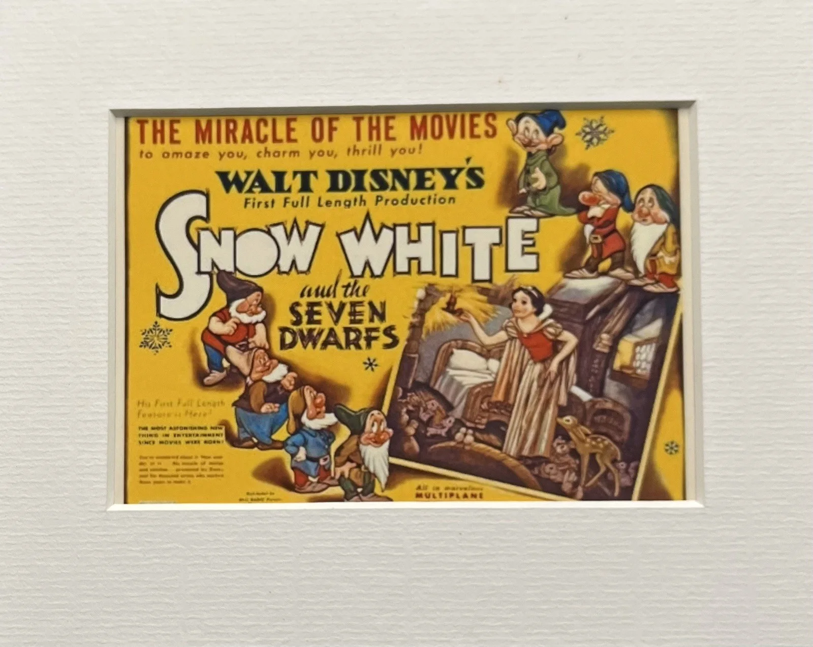 SNOW WHITE . And the Seven Dwarfs. 35mm Film Cell Mounted Display, изображение 3