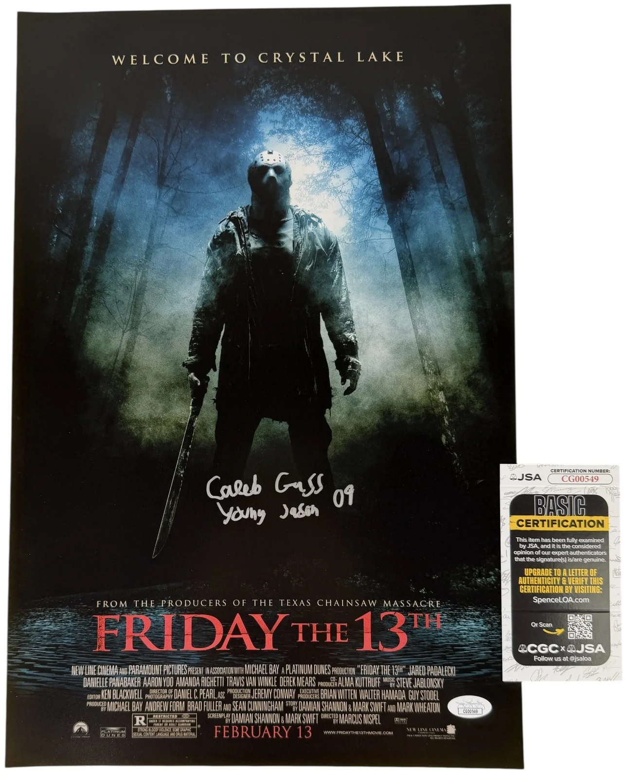Caleb Guss — Caleb Guss signed 12x18 Poster Young Jason Voorhees Friday the 13th JSA