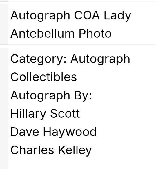 ORIGINAL LADY A ANTEBELLUM AUTOGRAPHS 12x8" INCHES W/ COA 🤠, изображение 2