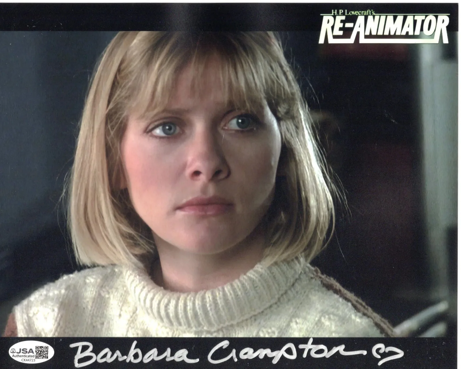 Barbara Crampton — Barbara Crampton signed 8x10 Photo Megan Halsey Re-Animator JSA Authentication