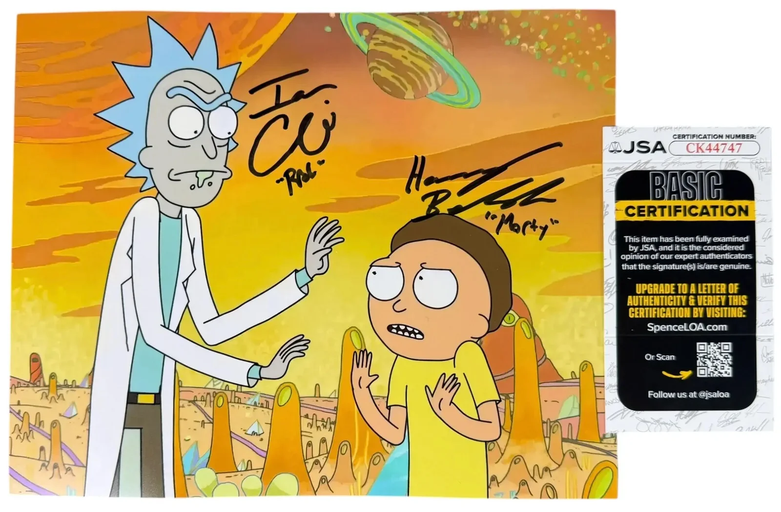 Ian Cardoni & Harry Belden — Ian Cardoni & Harry Belden signed 8x10 Photo Rick & Morty Voices JSA