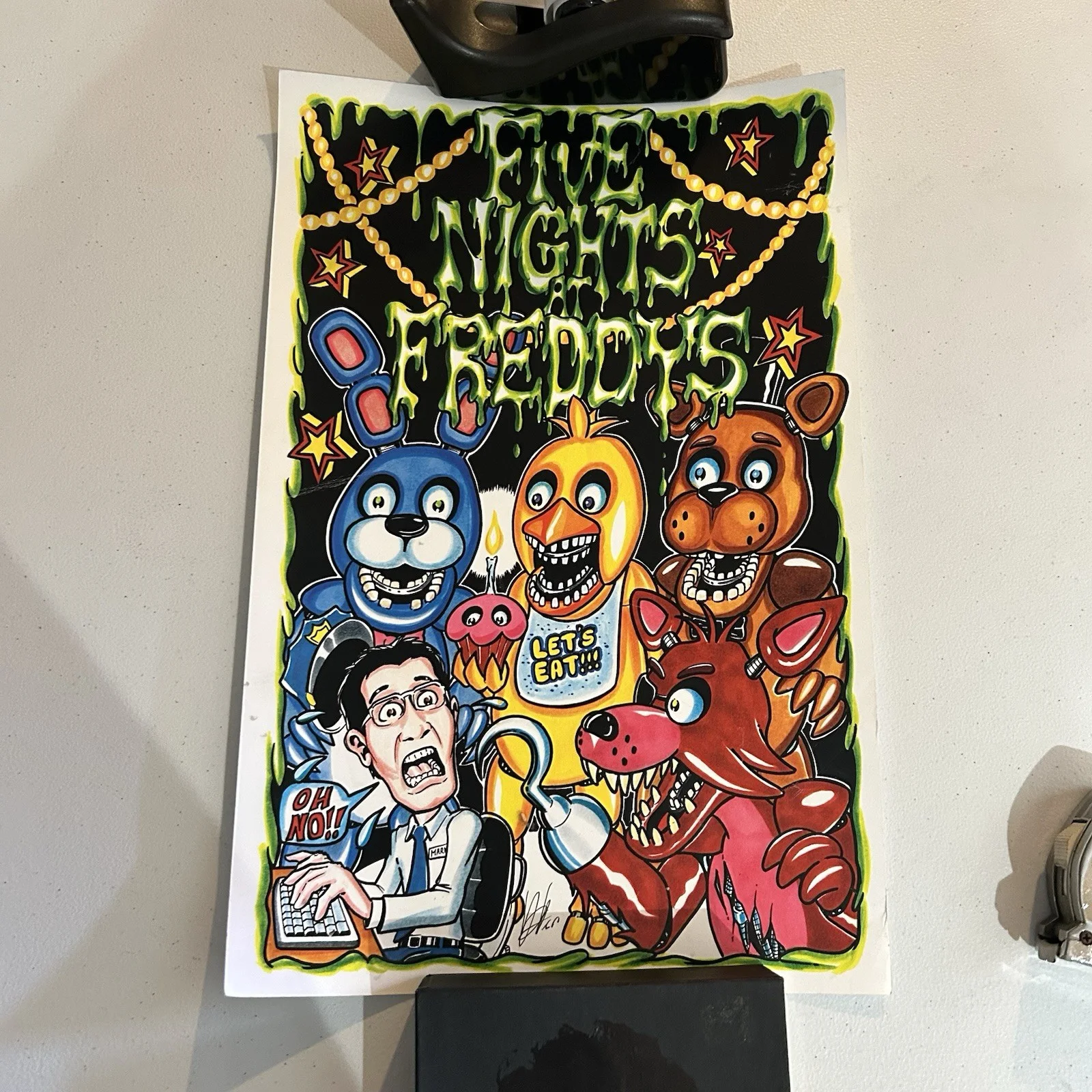 Five Nights Freddys Signed Poster Vile Consumption 11x17” RR21-G3 VP, image 3