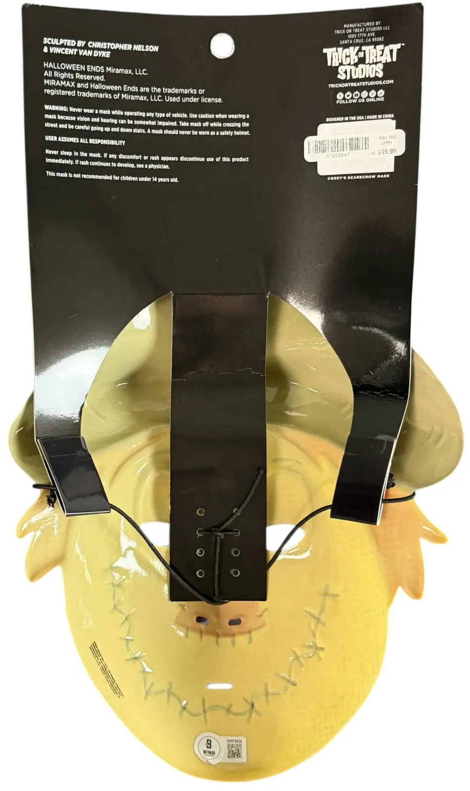 Rohan Campbell — Rohan Campbell signed Scarecrow Mask Corey Cunningham Halloween Ends Beckett, image 2