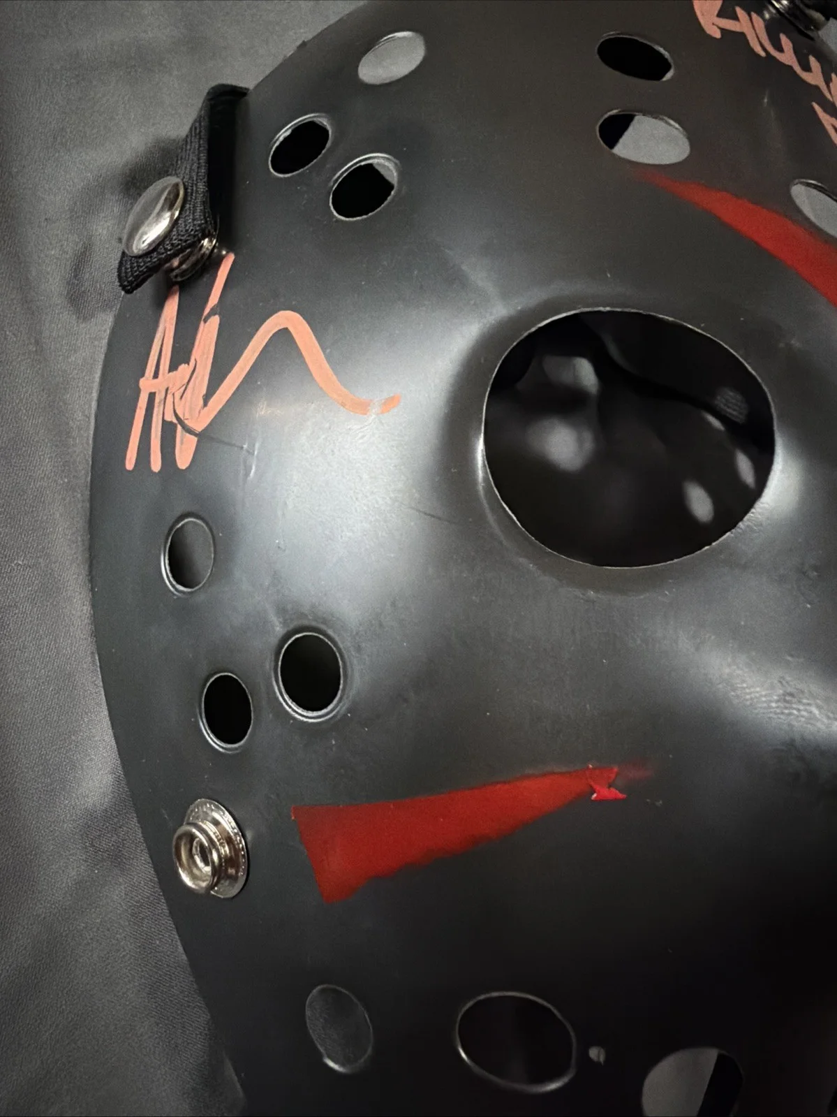 Ari Lehman signed mask With Inscription Beckett certificate, image 2