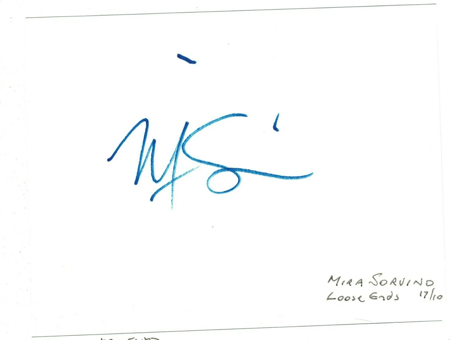 Mira Sorvino — Mira Sorvino Mighty Aphrodite Autographed Signed Album Page AMCo COA 5169