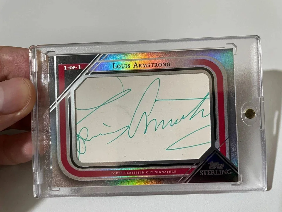 2022 Topps Sterling Louis Armstrong Cut Signed Autograph Auto Signature 1/1, image 2