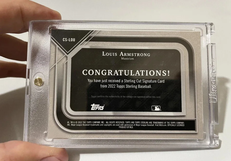 2022 Topps Sterling Louis Armstrong Cut Signed Autograph Auto Signature 1/1, image 5