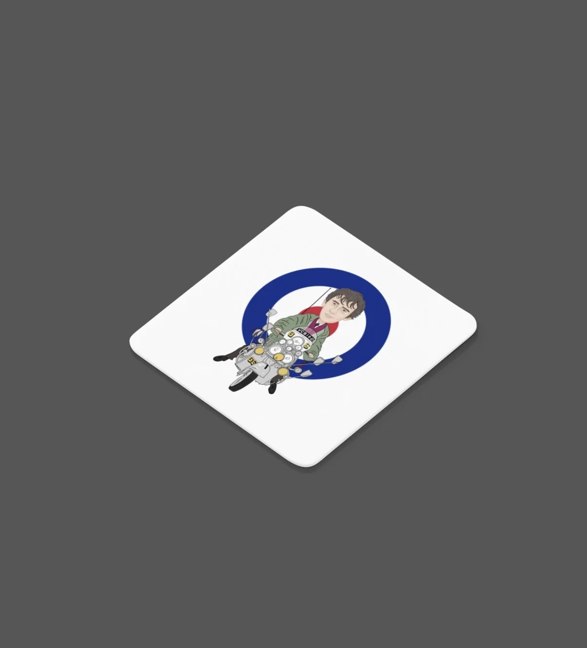 Quadrophenia Mod Coaster - Cartoon Graphic Art MDF Coaster for Decor, image 2