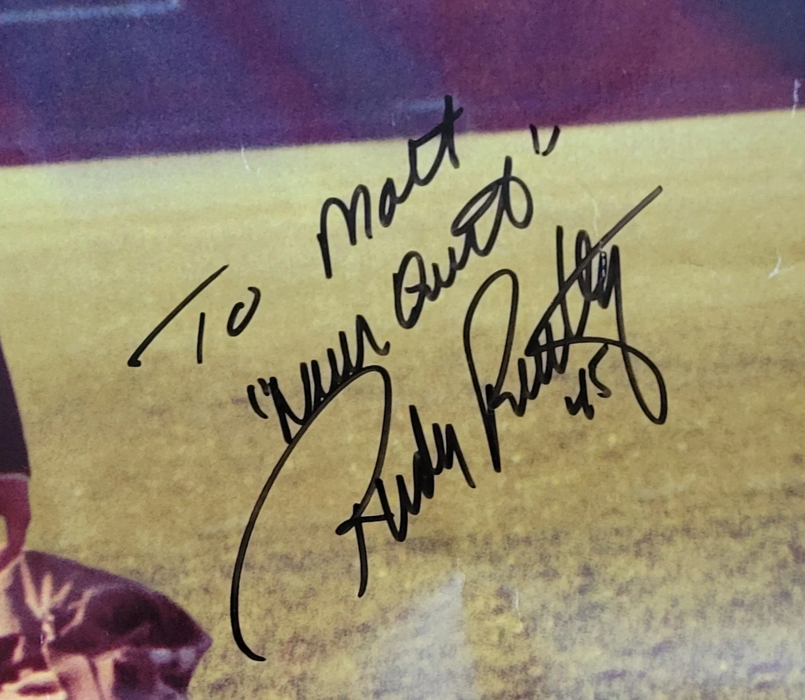 Rudy Ruettiger, Sean Astin — Rudy Ruettiger #45 Sean Astin Autographed Signed Rudy 26.5"x39.5" Movie Poster, изображение 3