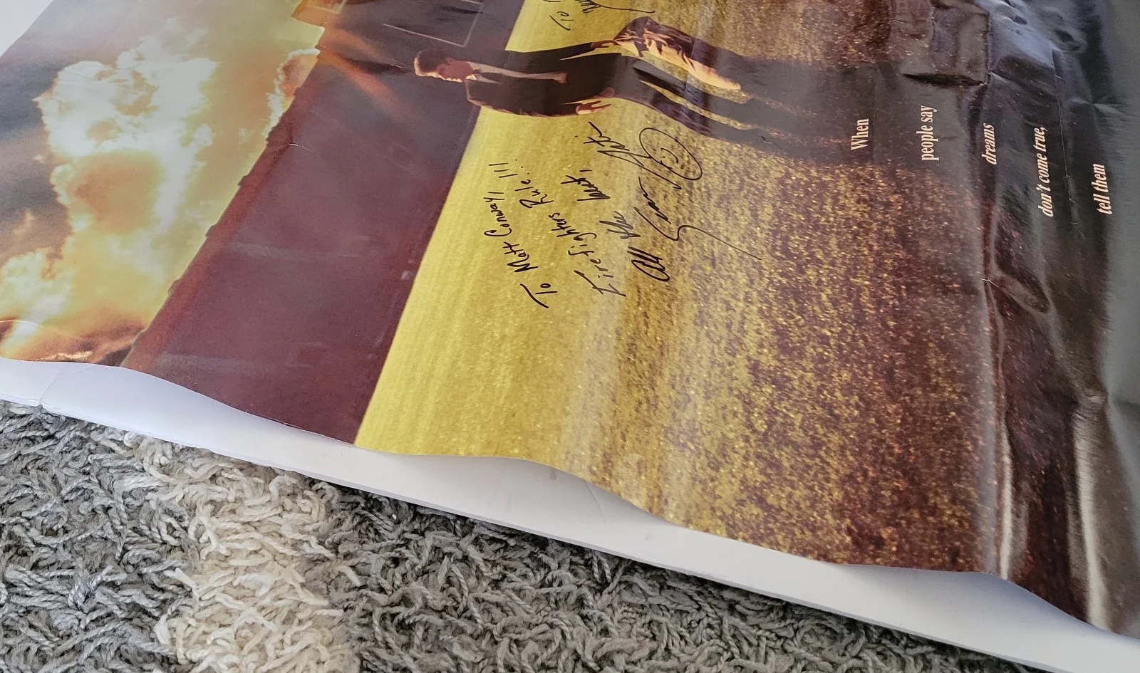 Rudy Ruettiger, Sean Astin — Rudy Ruettiger #45 Sean Astin Autographed Signed Rudy 26.5"x39.5" Movie Poster, изображение 5