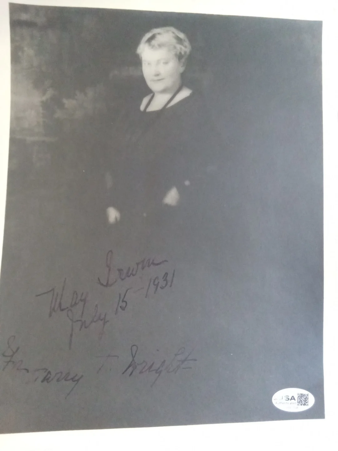 May Irwin — May Irwin Actress Signed 8x10 B&W Vintage Photo JSA, изображение 2
