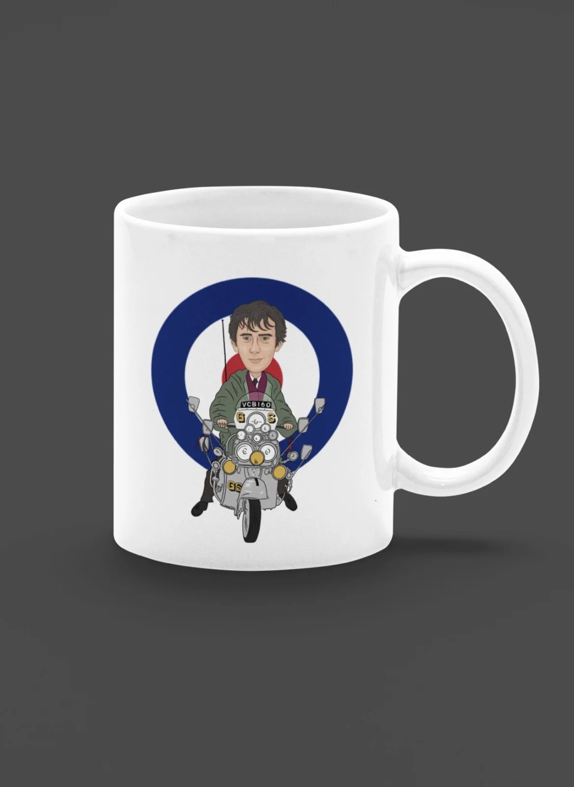 Quadrophenia Mug - Unique Cartoon Design Featuring Phil Daniels Graphic Art, изображение 2